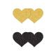 Pretty Pasties - Glitter Hearts - Black/Gold - 2 Pair