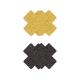 Pretty Pasties - Glitter Cross - Black/Gold - 2 Pair