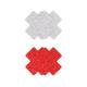 Pretty Pasties - Glitter Cross - Red/Silver - 2 Pair