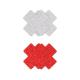 Pretty Pasties - Glitter Cross - Red/Silver - 2 Pair